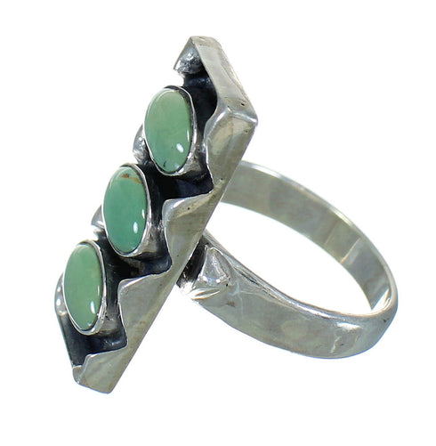 Silver And Turquoise Southwestern Jewelry Ring Size 6 FX90383
